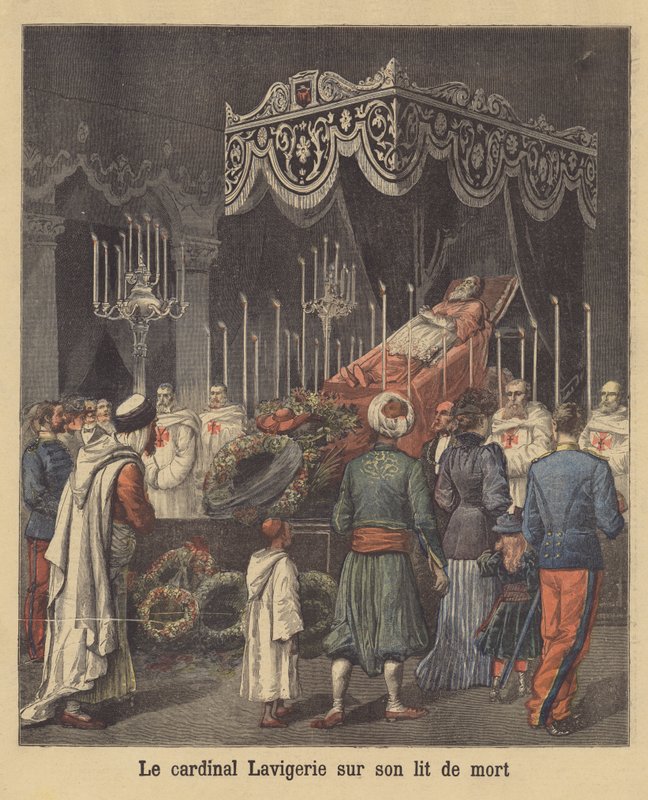 Kardinal Lavigerie ölüm döşeğinde by French School