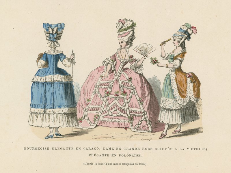 Fransız kadın modası, 1780 by French School