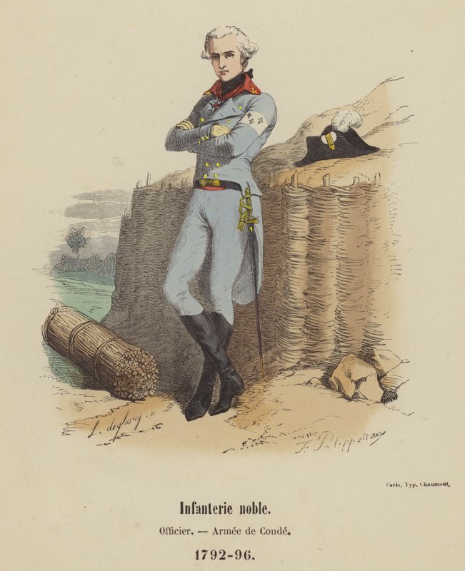 Asil piyade, Memur, Armee de Conde, 1792-96 by French School