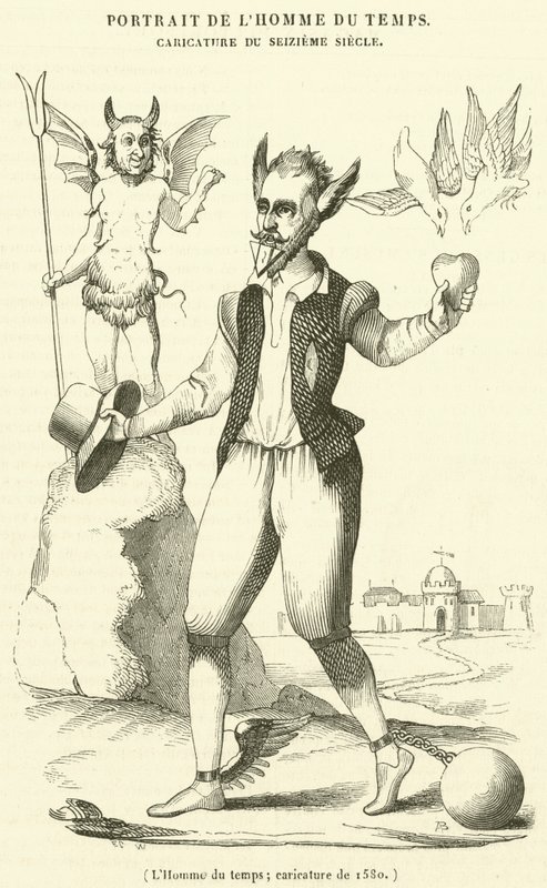 LHomme du temps, 1580 karikatürü by French School
