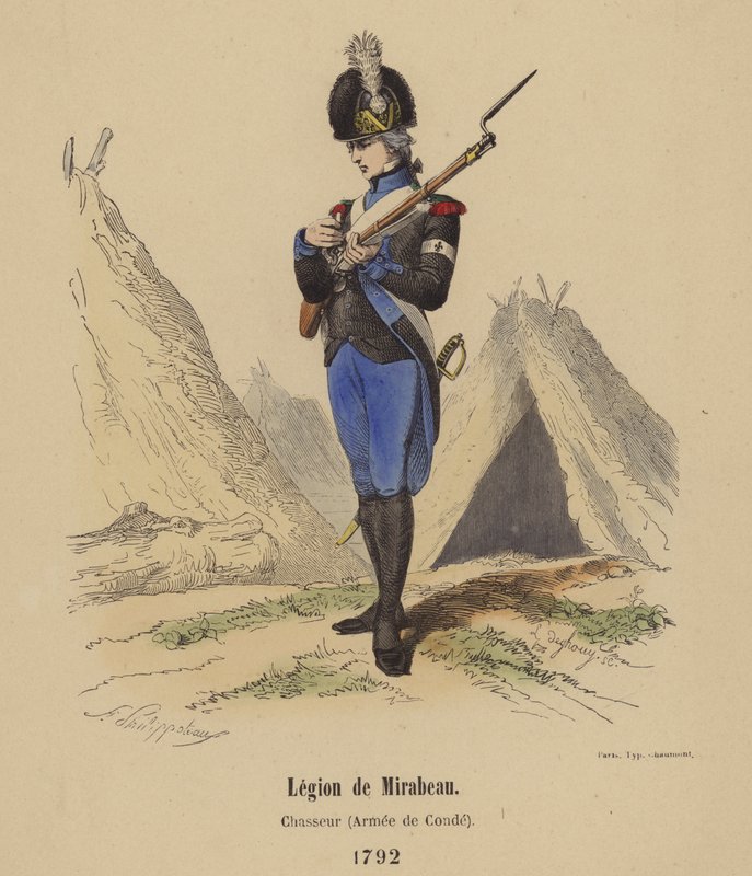 Legion de Mirabeau, Avcı (Armee de Conde), 1792 by French School