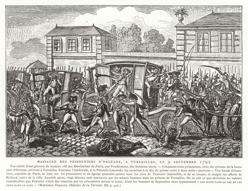 Orleans mahkumlarının katliamı, Versailles, Fransız Devrimi, 9 Eylül 1792 by French School