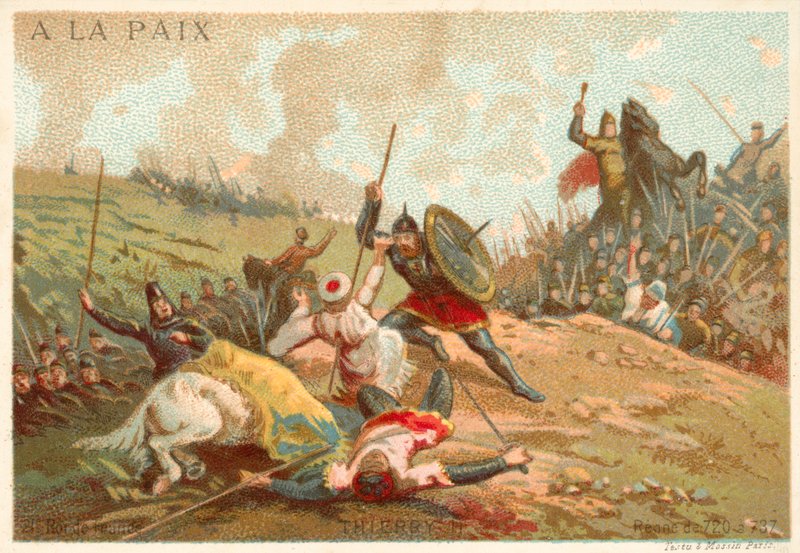 Theuderic IV, Franks Kralı ve Tours Savaşı, 732 by French School