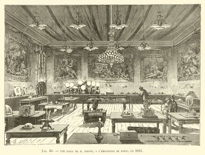 A Room By M Edison, Paris Sergisinde, 1881 by French School