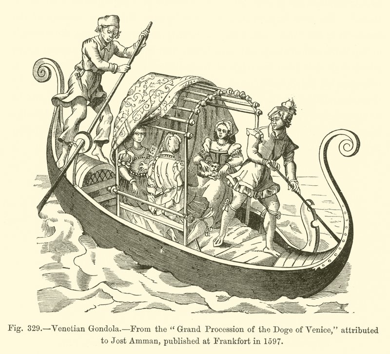 Venedik Gondol by French School
