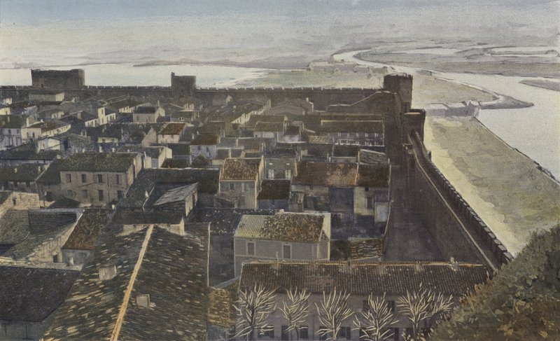Aigues-Mortes, surların şehrin içinden çekilmiş görünümü by French Photographer