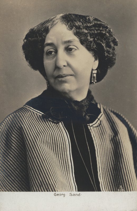Amantine Lucile Aurore Duplin (takma ad George Sand) (1804-1876), Fransız romancı (s/b fotoğraf) by French Photographer