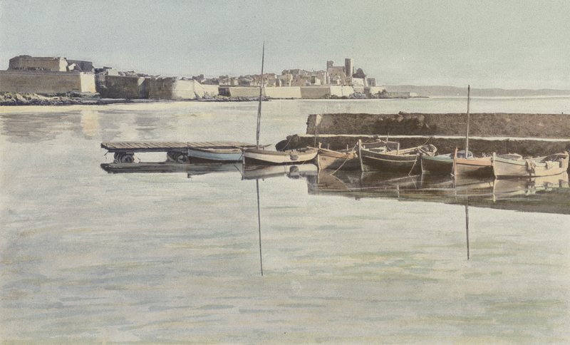 Antibes, Surlar ve eski Chateau, Limandan Görünüm by French Photographer