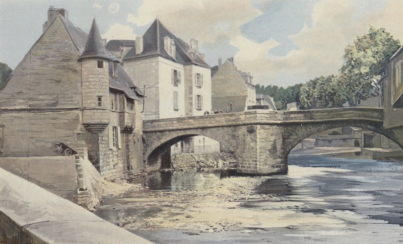 Aubusson, Pont de la Terrade, Creuse üzerinde, Mansap görünümü by French Photographer