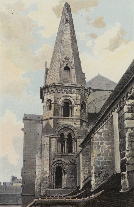 Auxerre, Saint-Eusebe Kilisesi, N O görünümü (restorasyondan önce) by French Photographer