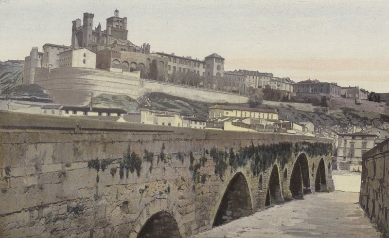 Beziers, Vieux Pont ve Saint-Nazaire Kilisesi (eski Katedral) by French Photographer