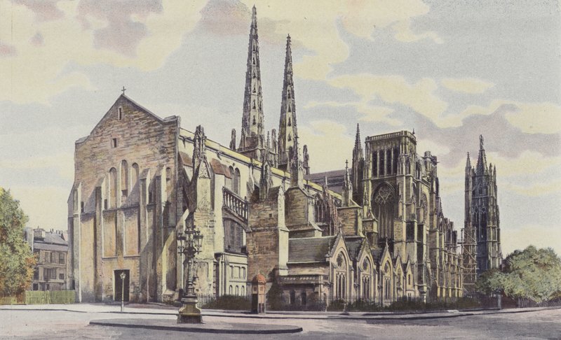 Bordeaux, Cathedrale St-Andre, topluluk SE ve Tour Pey-Berland by French Photographer