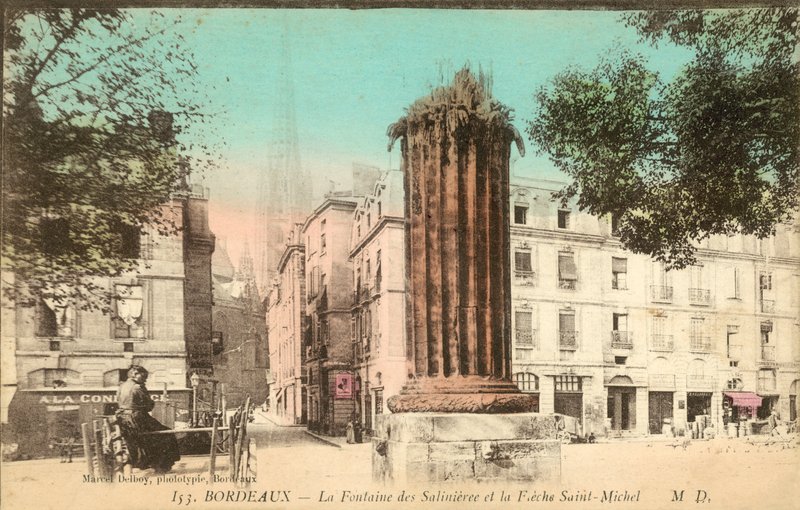 Bordeaux, La Fontaine Des Salinieree, La Fieche Saint-Michel by French Photographer
