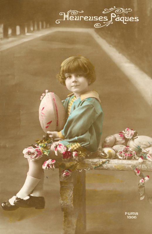 Paskalya yumurtaları olan çocuk by French Photographer