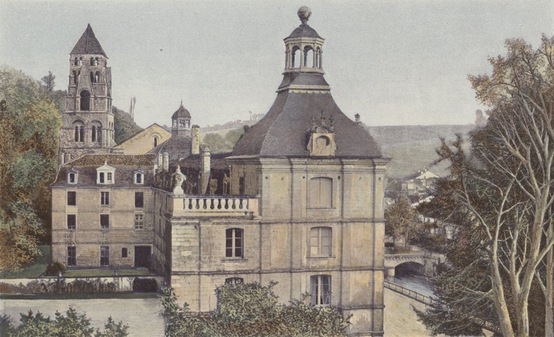 Brantome, Ensemble du Monastere, Cote O (Belediye Binası ve Okul) by French Photographer