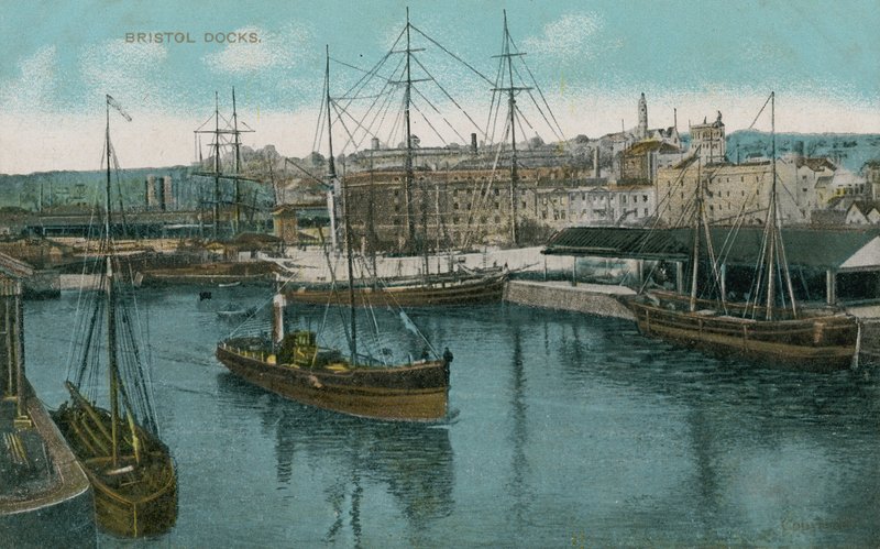 Bristol Rıhtımı, İngiltere. 1913 yılında gönderilen kartpostal. by French Photographer