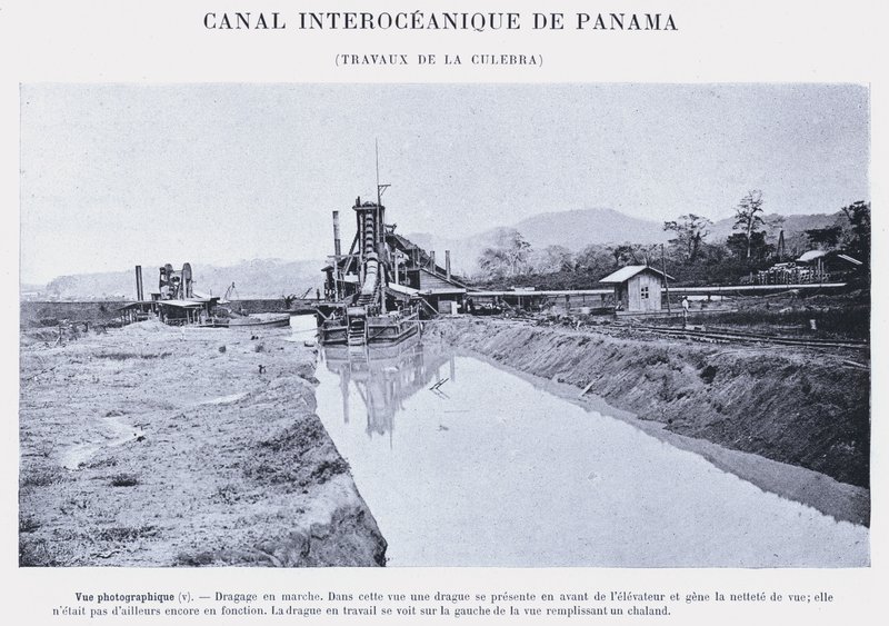 Panama Interoceanic Canal, Culebra Works (s/b fotoğraf) by French Photographer