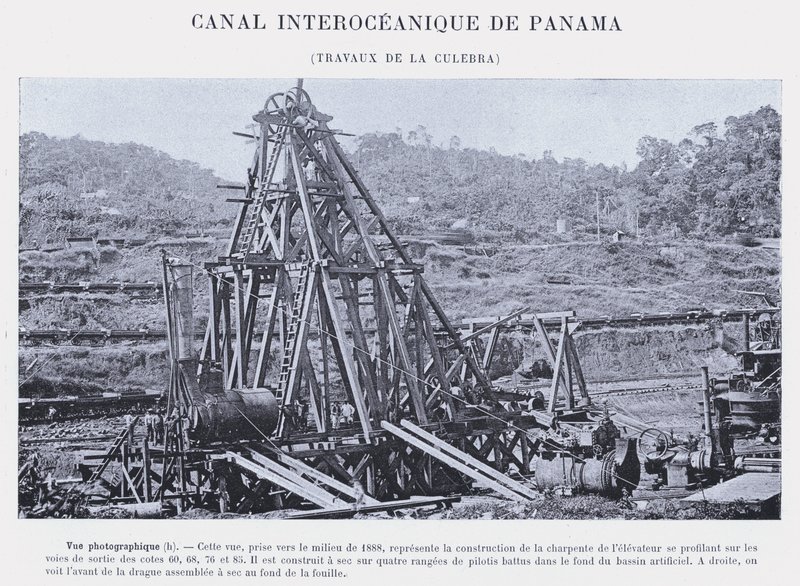 Panama Interoceanic Canal, Culebra Works (s/b fotoğraf) by French Photographer