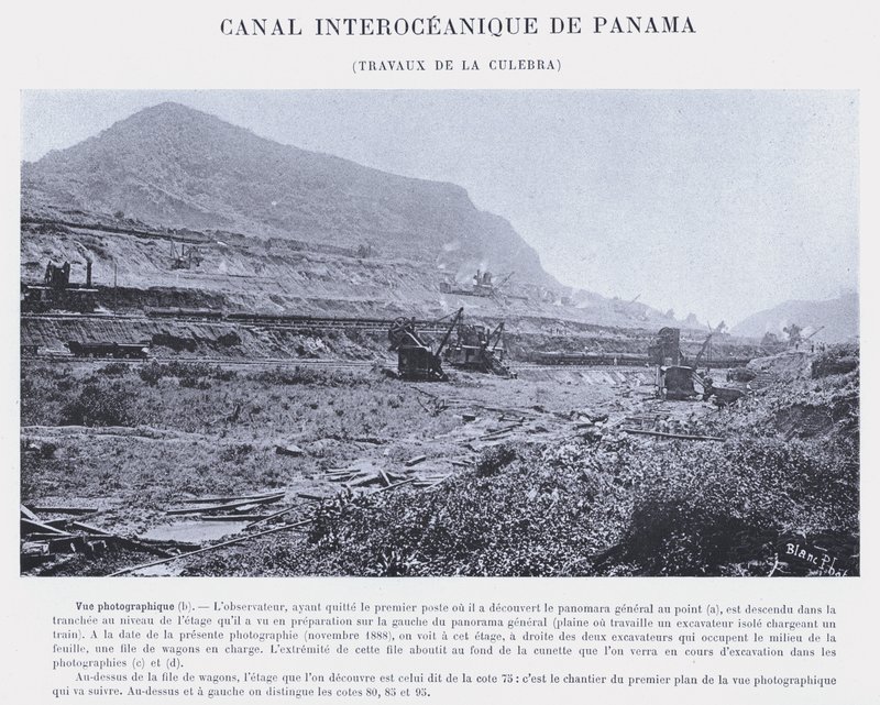 Panama Interoceanic Canal, Culebra Works (s/b fotoğraf) by French Photographer