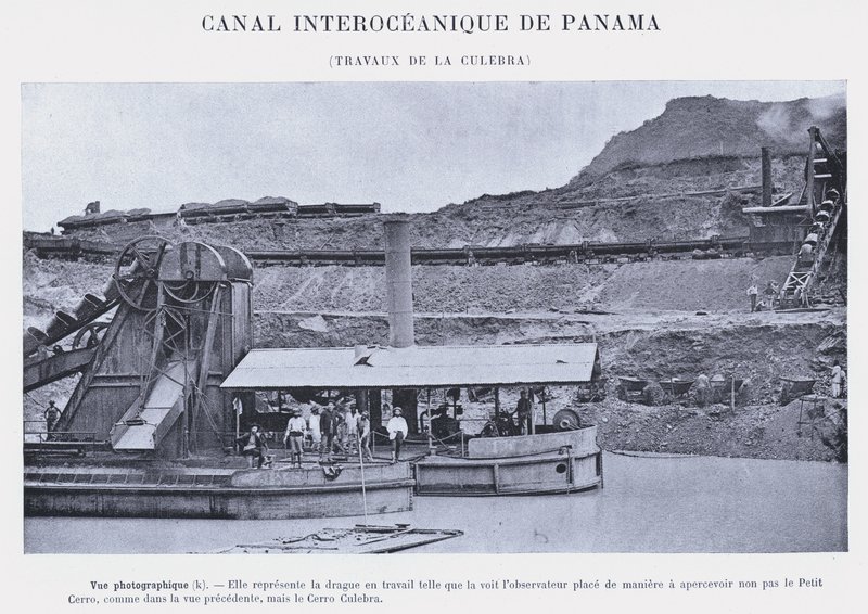 Panama Interoceanic Canal, Culebra Works (s/b fotoğraf) by French Photographer
