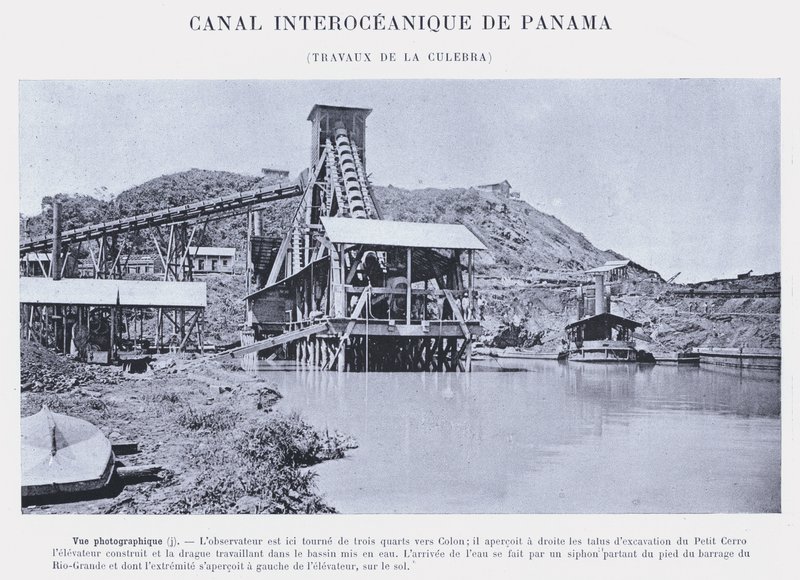 Panama Interoceanic Canal, Culebra Works (s/b fotoğraf) by French Photographer