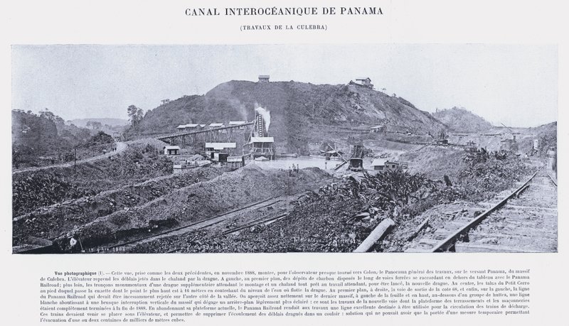 Panama Interoceanic Canal, Culebra Works (s/b fotoğraf) by French Photographer