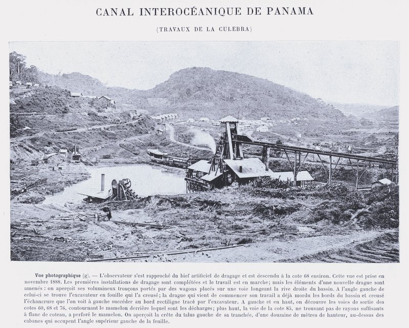 Panama Interoceanic Canal, Culebra Works (s/b fotoğraf) by French Photographer