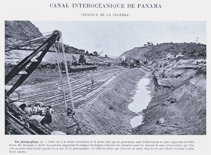 Panama Interoceanic Canal, Culebra Works (s/b fotoğraf) by French Photographer