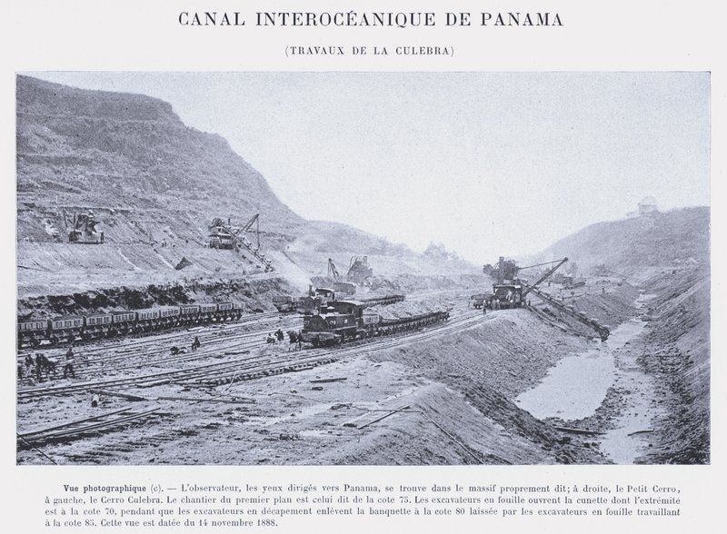 Panama Interoceanic Canal, Culebra Works (s/b fotoğraf) by French Photographer
