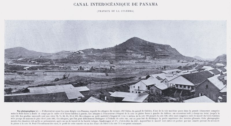 Panama Interoceanic Canal, Culebra Works (s/b fotoğraf) by French Photographer
