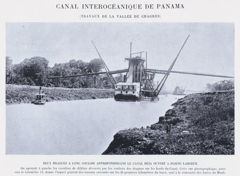 Panama Interoceanic Canal, Chagres Valley Works (s/b fotoğraf) by French Photographer