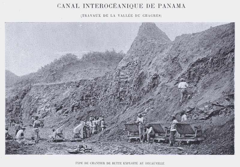Panama Interoceanic Canal, Chagres Valley Works (s/b fotoğraf) by French Photographer
