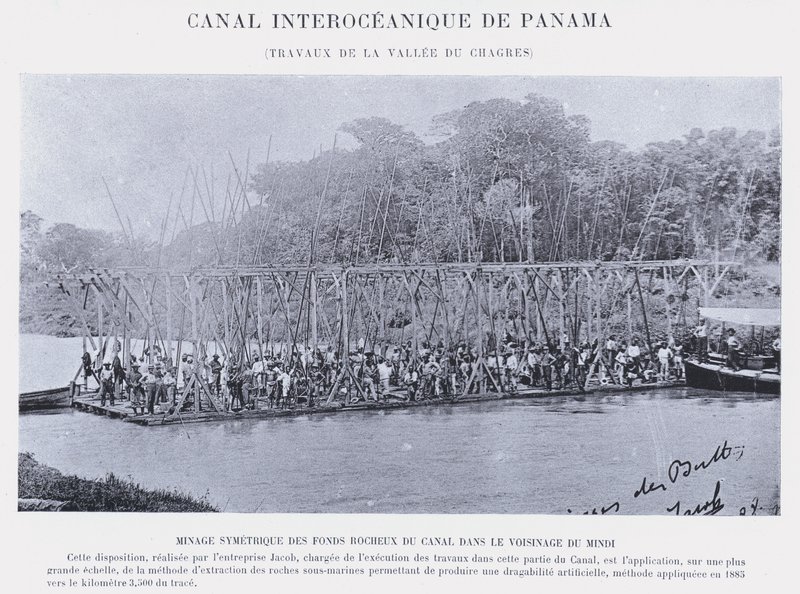 Panama Interoceanic Canal, Chagres Valley Works (s/b fotoğraf) by French Photographer