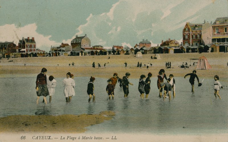 Cayeux, Maree üssündeki plaj. Kartpostal 27 Temmuz 1913