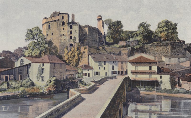 Clisson, Eski köprü ve Chateau kalıntıları by French Photographer
