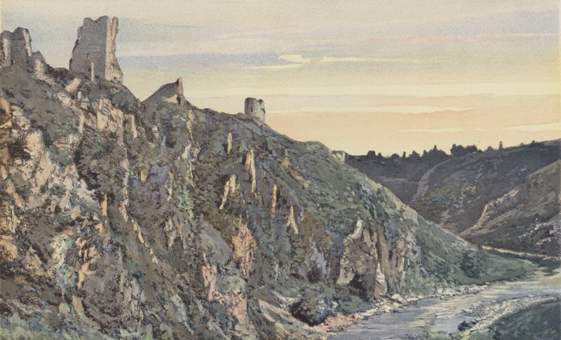 Crozant, Creuse kıyısındaki Chateau Harabeleri, KD