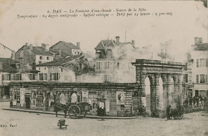 Dax - ılık su kaynağı - Nebe'den kaynak. 1913 yılında gönderilen kartpostal. by French Photographer