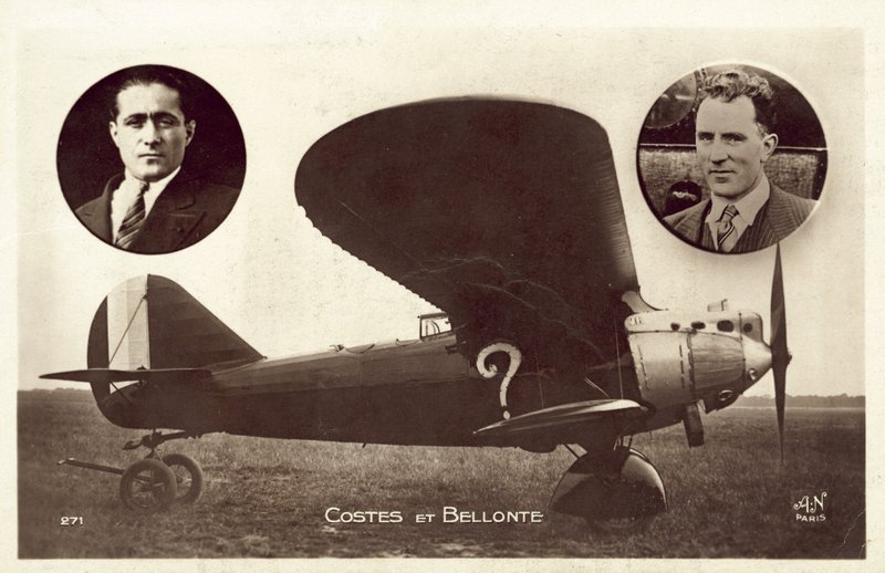 Dieudonne Costes ve Maurice Bellonte, Fransız havacılar (s/b fotoğraf) by French Photographer