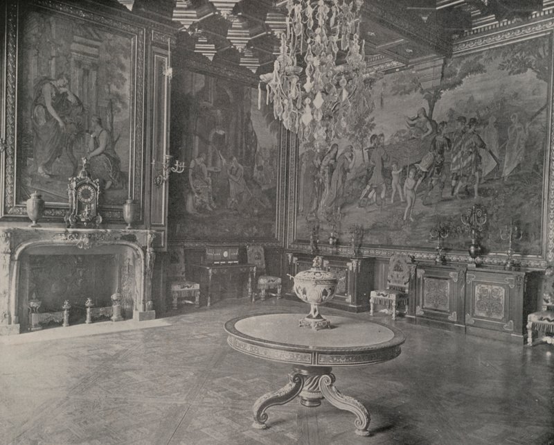 Çizim Odası, Fontainebleau Sarayı (s/b fotoğraf) by French Photographer