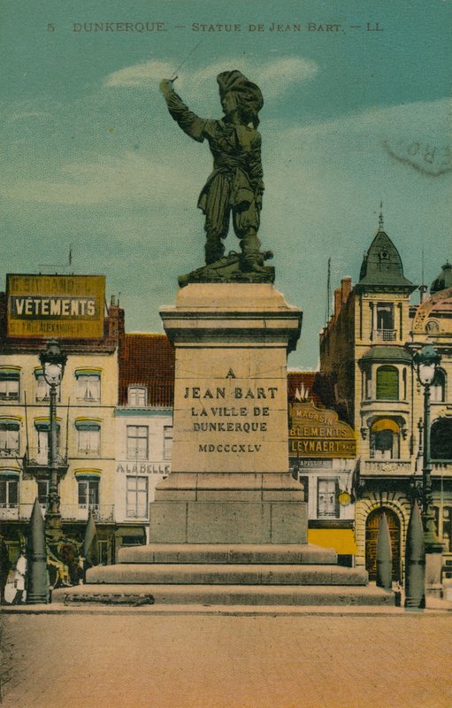 Dunkirk - Jean Bart Heykeli. 1913 yılında gönderilen kartpostal. by French Photographer