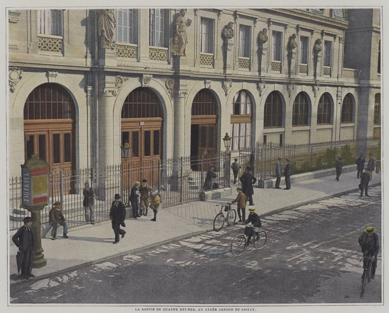 Okul gününün sonu saat dörtte, Lycee Janson de Sailly, Paris (renkli fotoğraf) by French Photographer