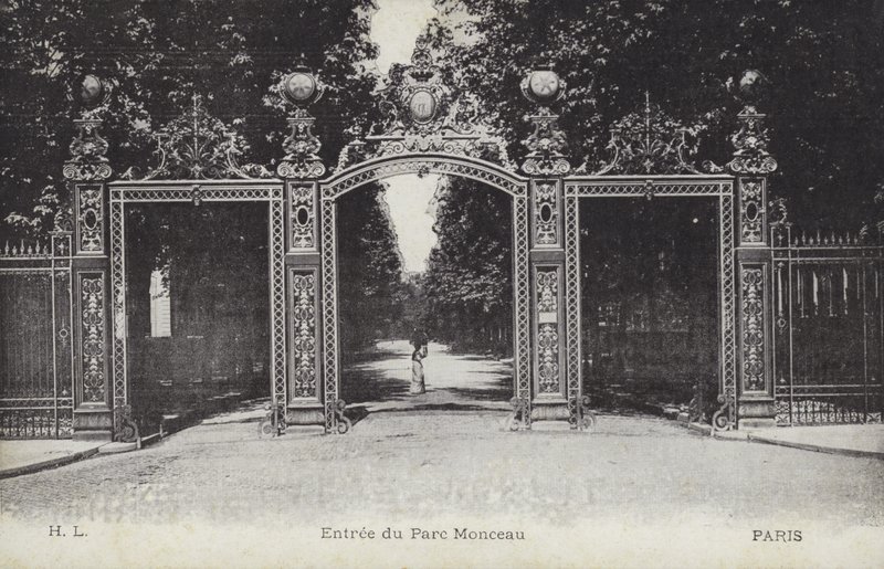 Giriş, Parc Monceau, Paris (s/b fotoğraf) by French Photographer