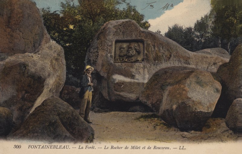 Fontainebleau, La Foret, Milet Kayası ve Rousseau by French Photographer