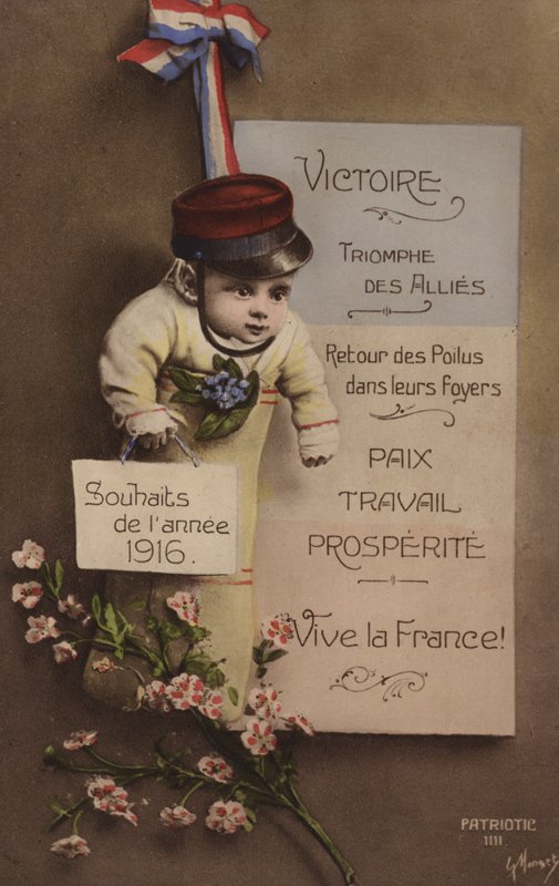 Fransız Yeni Yıl Kartı, 1916 by French Photographer