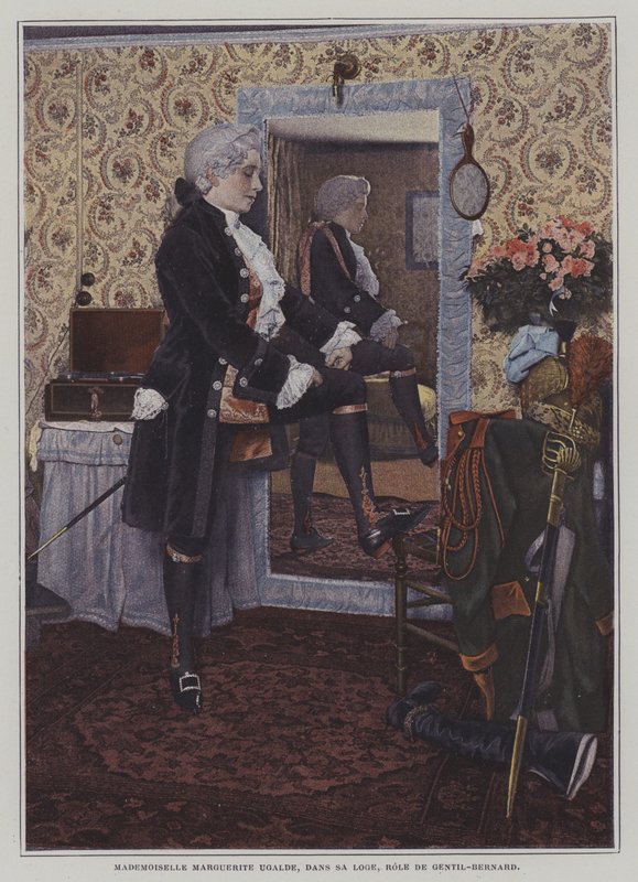 Fransız opera sanatçısı Marguerite Ugalde soyunma odasında (renkli fotoğraf) by French Photographer