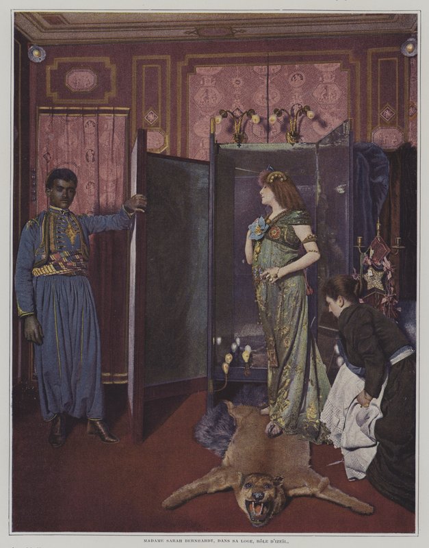 Fransız tiyatro oyuncusu Sarah Bernhardt, Morand ve Sylvestre