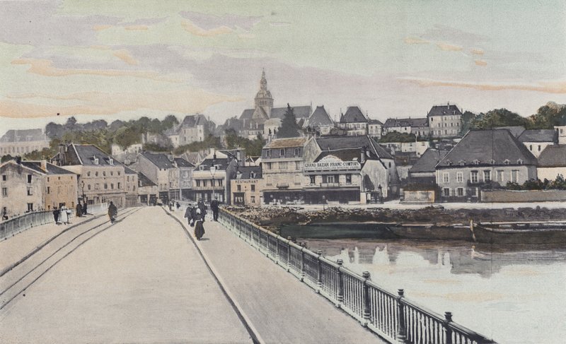 Gray, Saone kıyısından alınan genel görünüm by French Photographer