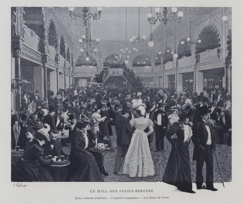 Folies Bergere Salonu, Paris, bir arada (s/b fotoğraf) by French Photographer