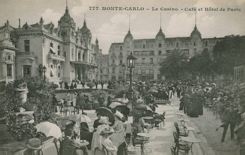 Hotel de Paris Monte-Carlo, Monte Carlo, Monako, Fransa. 1913 yılında gönderilen kartpostal. by French Photographer