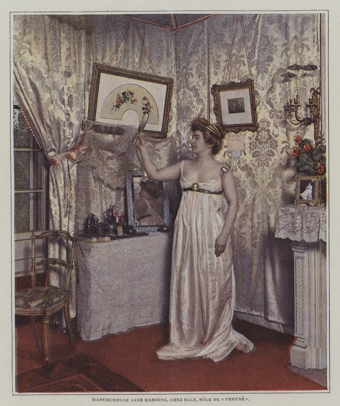 Jane Hading, Fransız tiyatro oyuncusu (renkli fotoğraf) by French Photographer